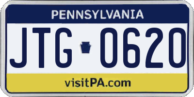 PA license plate JTG0620