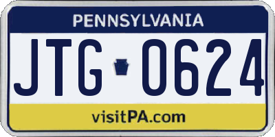 PA license plate JTG0624
