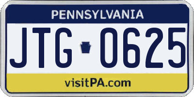 PA license plate JTG0625