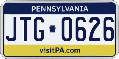 PA license plate JTG0626