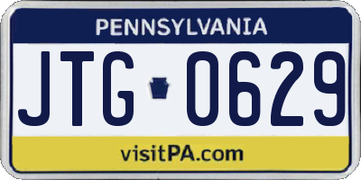 PA license plate JTG0629