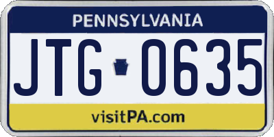 PA license plate JTG0635