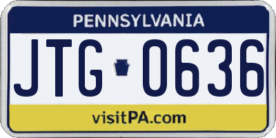 PA license plate JTG0636