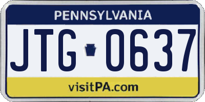 PA license plate JTG0637