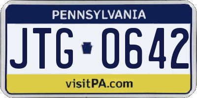 PA license plate JTG0642