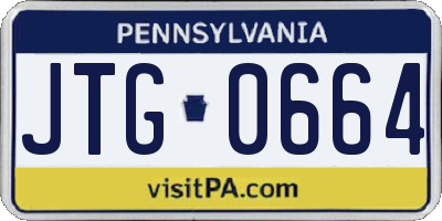 PA license plate JTG0664