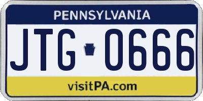PA license plate JTG0666