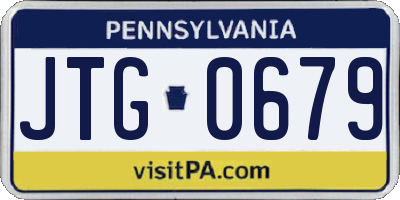PA license plate JTG0679