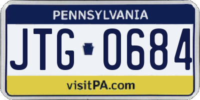 PA license plate JTG0684