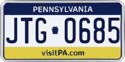 PA license plate JTG0685