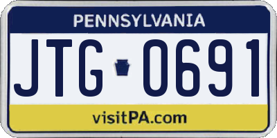 PA license plate JTG0691