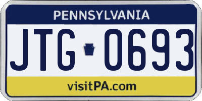 PA license plate JTG0693