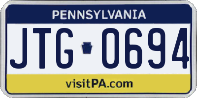PA license plate JTG0694
