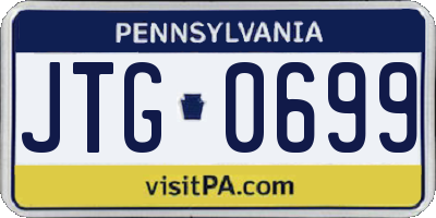 PA license plate JTG0699