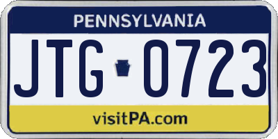 PA license plate JTG0723