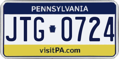 PA license plate JTG0724