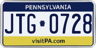 PA license plate JTG0728