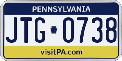 PA license plate JTG0738