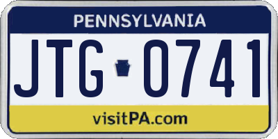 PA license plate JTG0741
