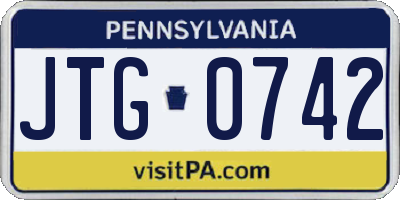 PA license plate JTG0742