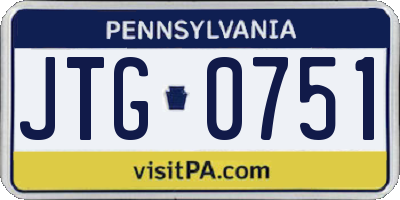 PA license plate JTG0751