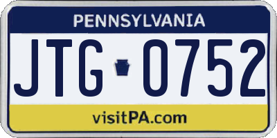 PA license plate JTG0752