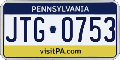 PA license plate JTG0753