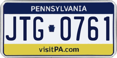 PA license plate JTG0761