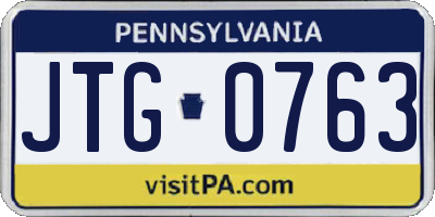 PA license plate JTG0763