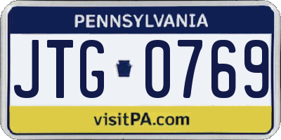 PA license plate JTG0769