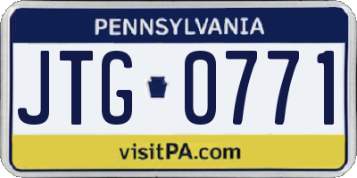 PA license plate JTG0771