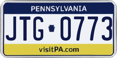 PA license plate JTG0773