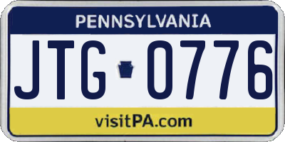 PA license plate JTG0776