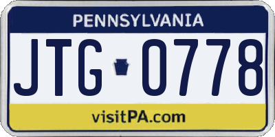 PA license plate JTG0778