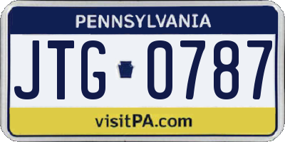 PA license plate JTG0787