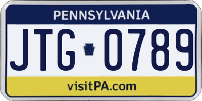PA license plate JTG0789