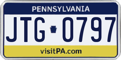 PA license plate JTG0797