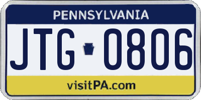PA license plate JTG0806