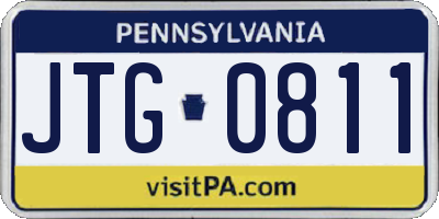 PA license plate JTG0811