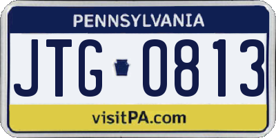 PA license plate JTG0813
