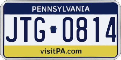 PA license plate JTG0814