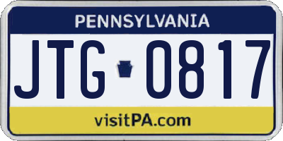 PA license plate JTG0817