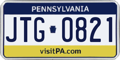 PA license plate JTG0821