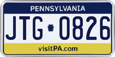 PA license plate JTG0826