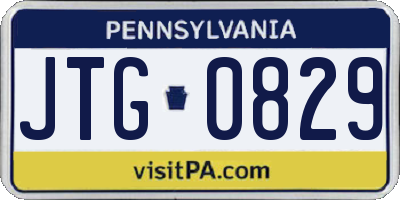 PA license plate JTG0829
