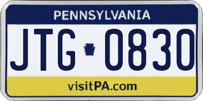 PA license plate JTG0830