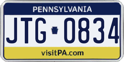 PA license plate JTG0834