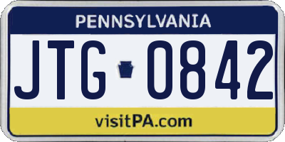 PA license plate JTG0842