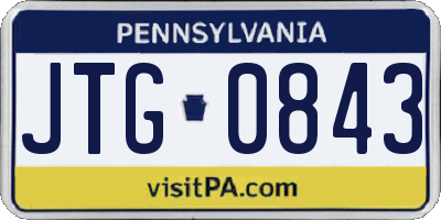 PA license plate JTG0843