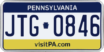 PA license plate JTG0846